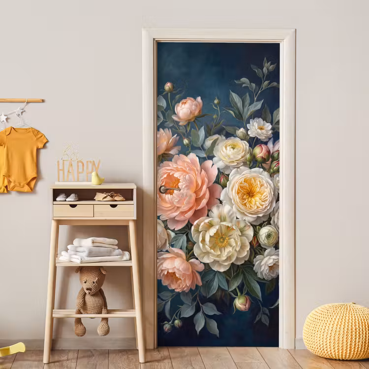 Bloemen - Boeket - Natuur - Klassiek - Kleurrijk deurposter klein -sfeer4