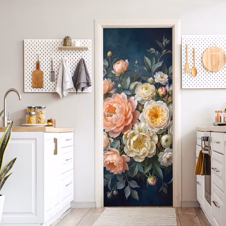 Bloemen - Boeket - Natuur - Klassiek - Kleurrijk deurposter klein -sfeer5