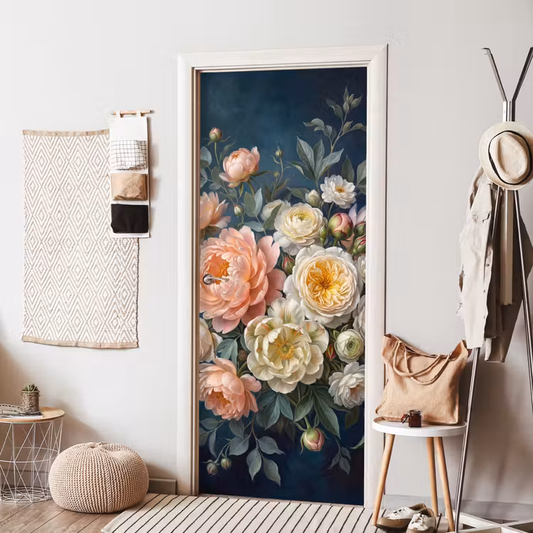 Bloemen - Boeket - Natuur - Klassiek - Kleurrijk deurposter klein -sfeer6
