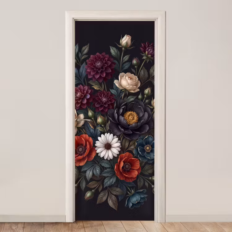 Bloemen - Boeket - Natuur - Klassiek - Weelderig deurposter klein -3d_beige