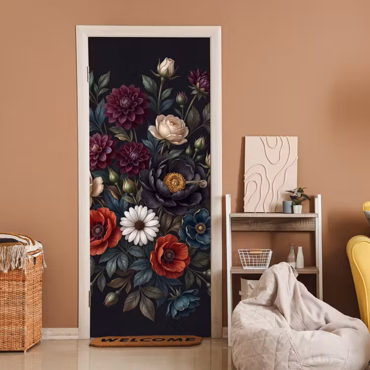 Bloemen - Boeket - Natuur - Klassiek - Weelderig deurposter klein -sfeer1