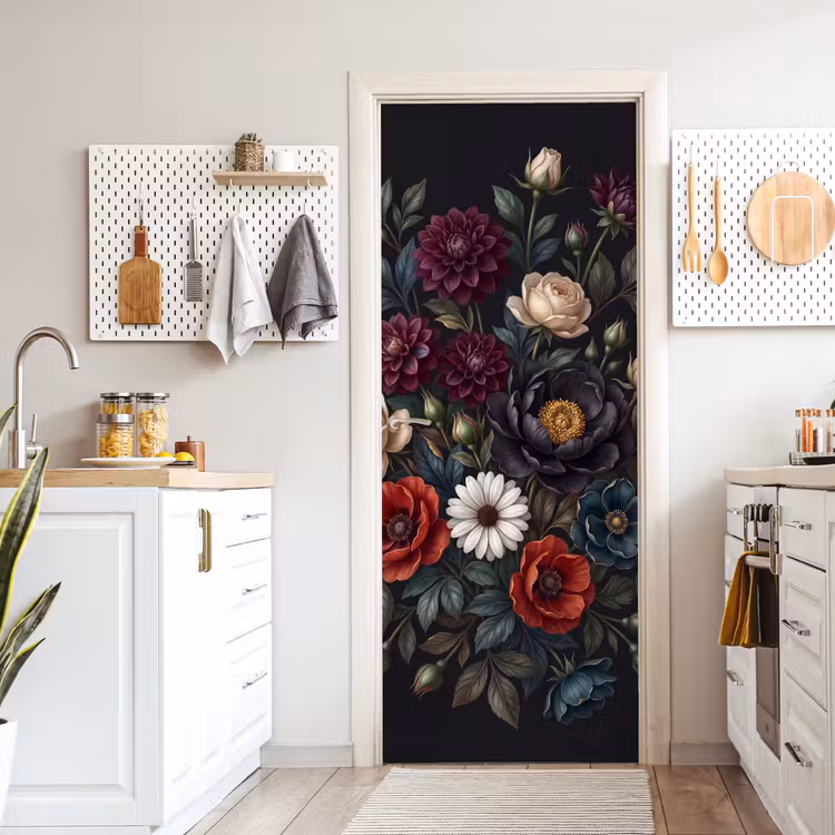 Bloemen - Boeket - Natuur - Klassiek - Weelderig deurposter klein -sfeer5