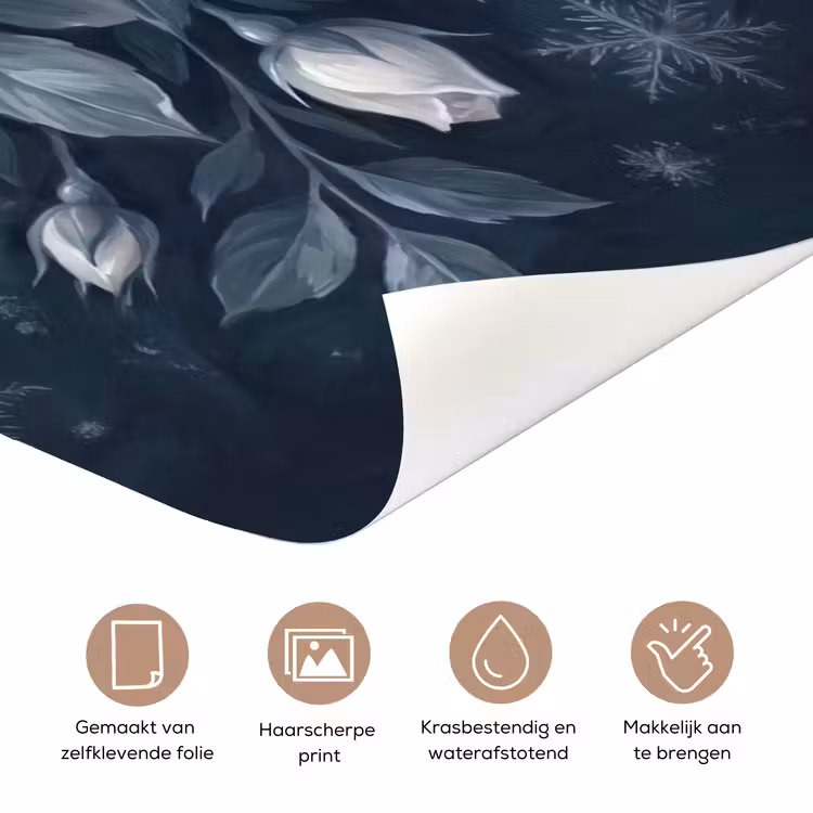 Bloemen - Boeket - Winter - Abstract - Blauw deurposter klein -closeup_NL