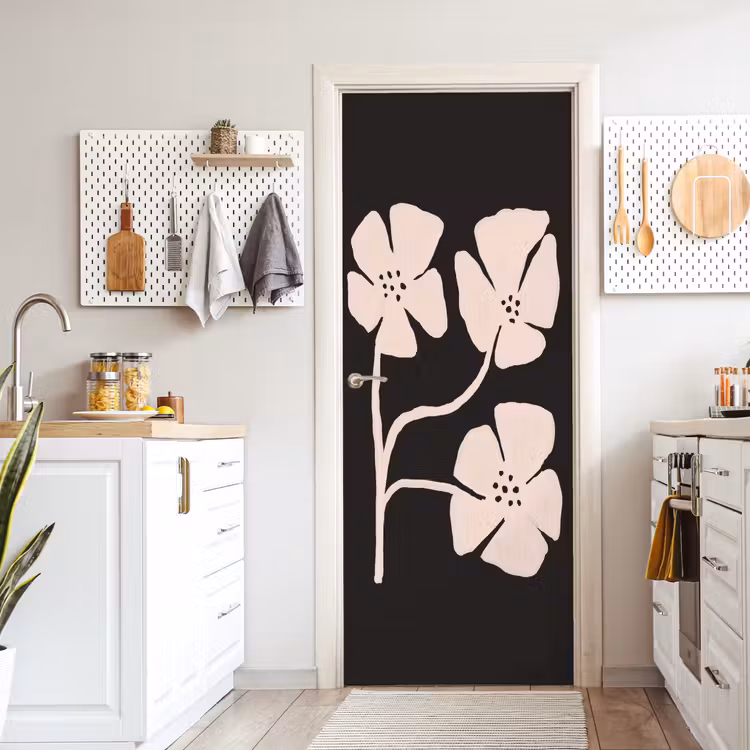 Bloemen - Bohemian - Pastel - Kunst deurposter klein -sfeer5
