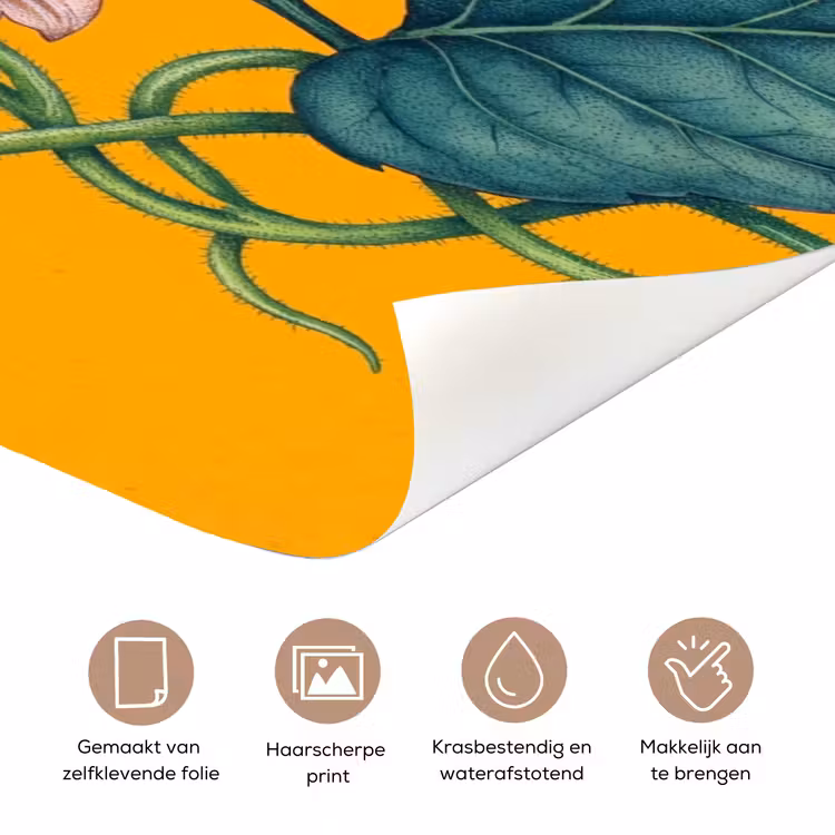 Deursticker - Bloemen - Botanisch - Geel - Bloemen - Botanisch - Geel deurposter klein