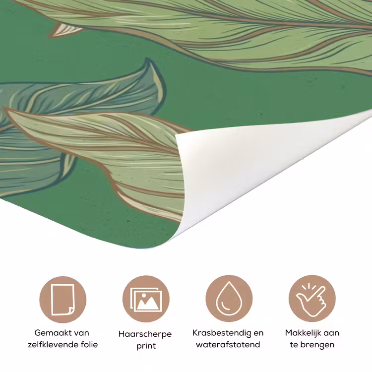 Deursticker - Bloemen - Groen - Illustratie - Bloemen - Groen - Illustratie deurposter klein