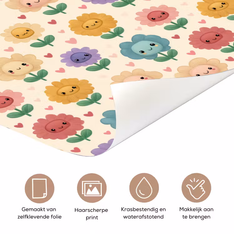 Bloemen - Hartjes - Kleurrijk deurposter klein 289 -closeup_NL