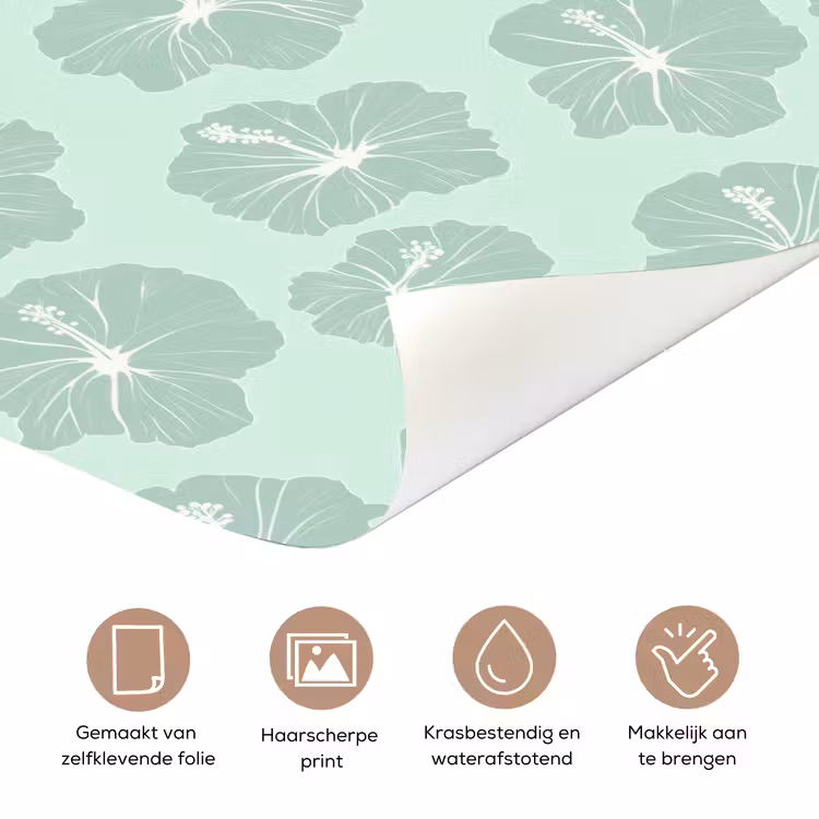 Bloemen - Hibiscus - Mint deurposter klein 289 -closeup_NL