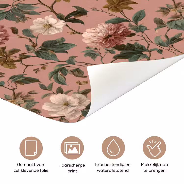 Bloemen - Klassiek - Roze deurposter klein 289 -closeup_NL