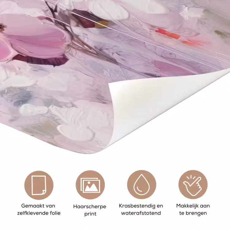 Bloemen - Lila - Watercolor - Kunst deurposter klein -closeup_NL