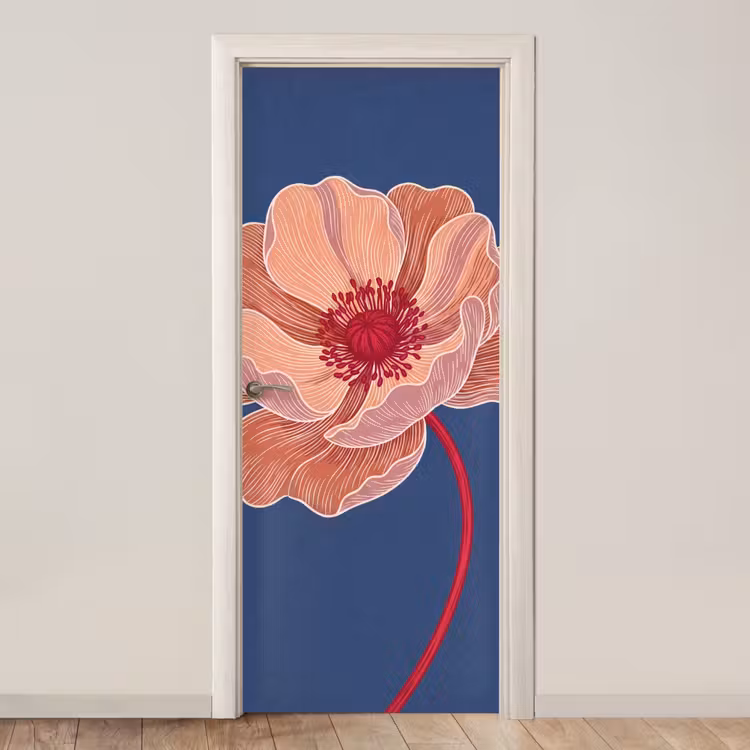 Deursticker - Bloemen - Modern - Abstract - Bloemen - Modern - Abstract deurposter klein