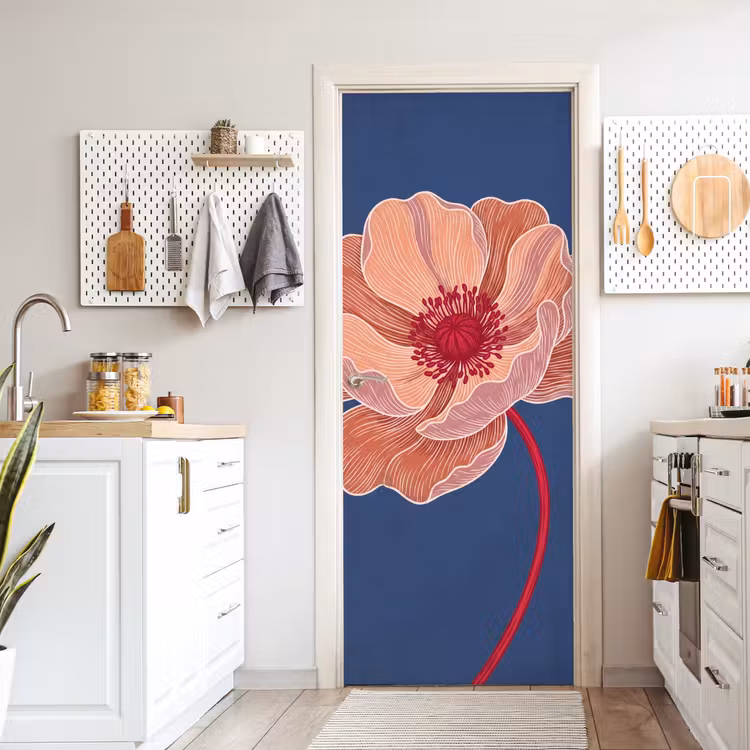 Deursticker - Bloemen - Modern - Abstract - Bloemen - Modern - Abstract deurposter klein
