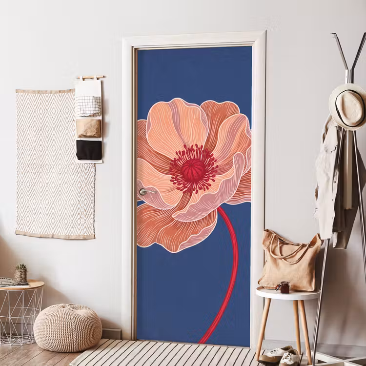 Deursticker - Bloemen - Modern - Abstract - Bloemen - Modern - Abstract deurposter klein