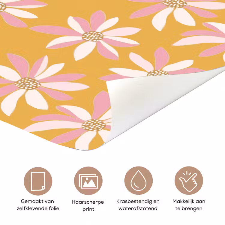 Bloemen - Modern - Geel deurposter klein 289 -closeup_NL