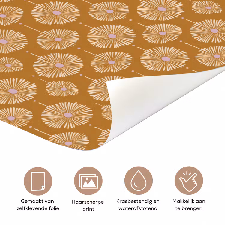 Bloemen - Modern - Oker deurposter klein 289 -closeup_NL