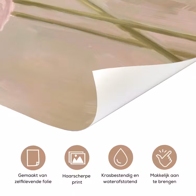 Bloemen - Pastel - Abstract - Natuur - Groen deurposter klein -closeup_NL