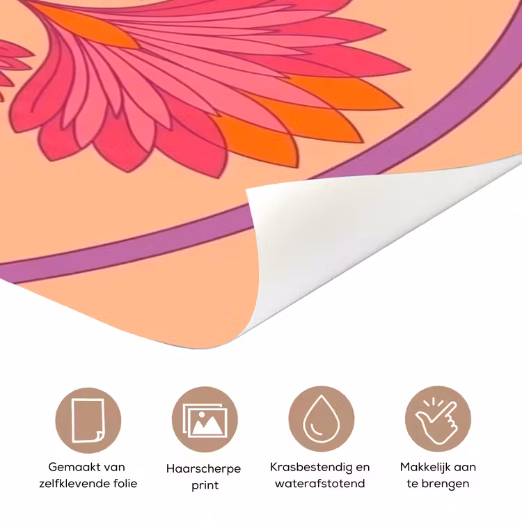 Bloemen - Patroon - Abstract - Roze - Decoratief deurposter klein -closeup_NL