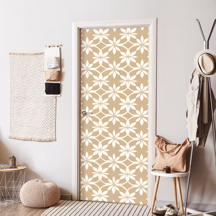 Bloemen - Patroon - Beige deurposter klein 289 -sfeer6
