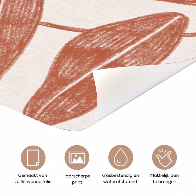 Bloemen - Patroon - Modern - Natuur - Bruin deurposter klein -closeup_NL