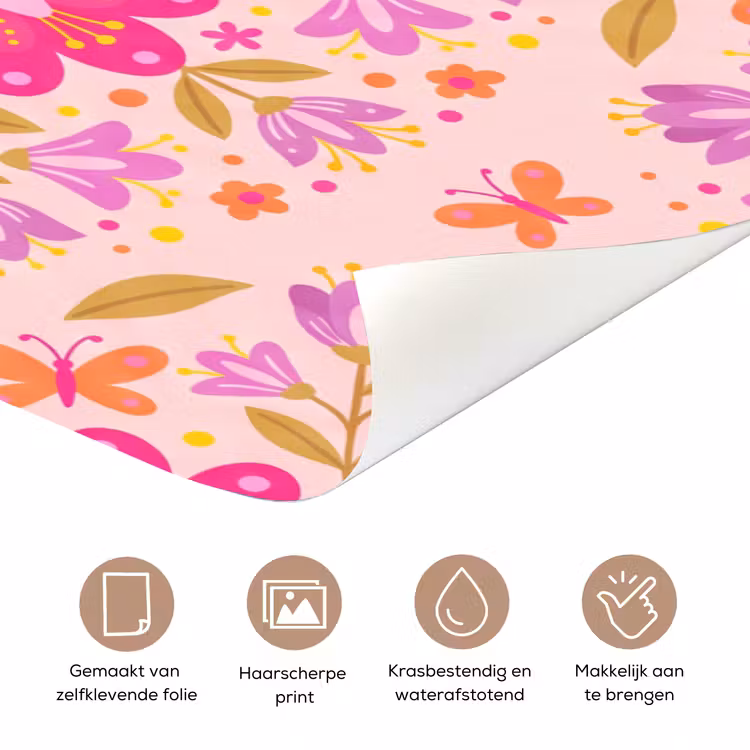 Bloemen - Patroon - Natuur - Abstract - Roze deurposter klein -closeup_NL