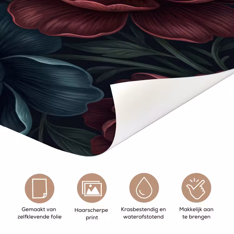 Bloemen - Patroon - Natuur - Klassiek - Donker deurposter klein -closeup_NL