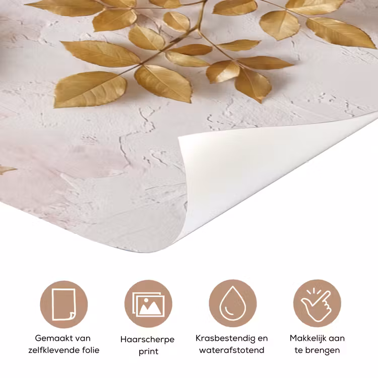 Bloemen - Patroon - Vintage - Roze - Decoratie deurposter klein -closeup_NL