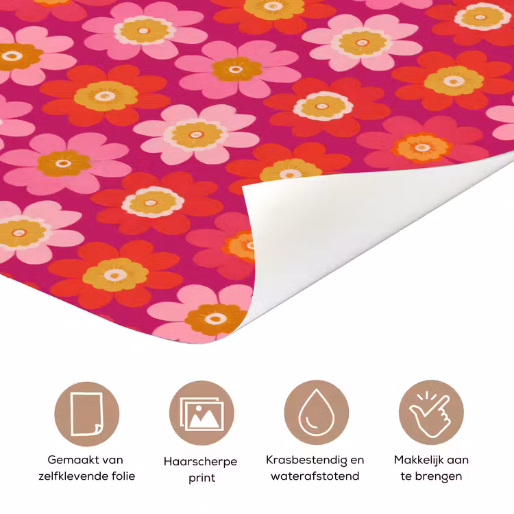 Bloemen - Retro - Kleurrijk deurposter klein 289 -closeup_NL
