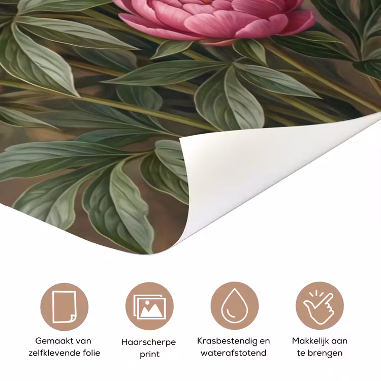 Bloemen - Roze - Klassiek - Gedetailleerd - Natuur deurposter klein -closeup_NL