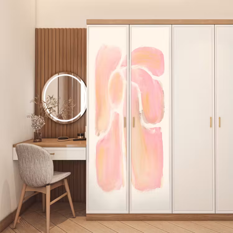 Bloemen - Roze - Natuur - Boho deurposter klein -sfeer3