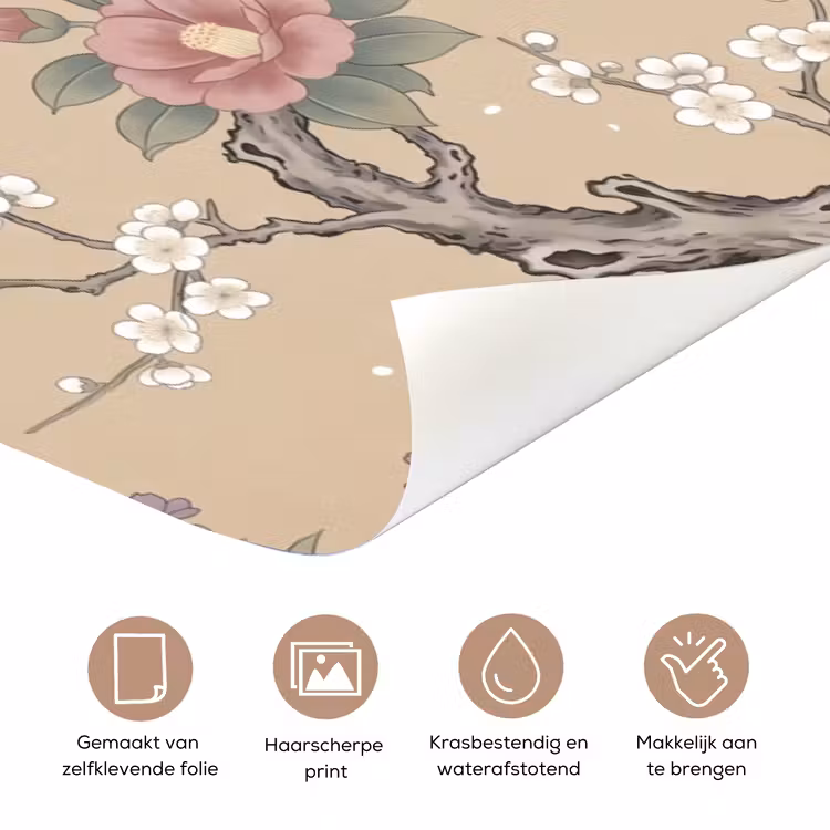Bloemen - Vogels - Bloemen deurposter klein -closeup_NL