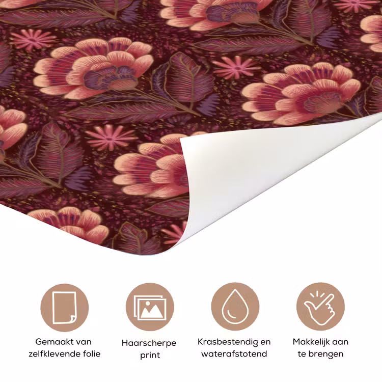 Bloemen - Waaier - Paars deurposter klein 289 -closeup_NL
