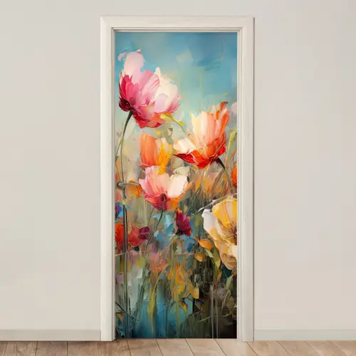 Bloemen - Watercolor - Kunst - Botanisch - Natuur deurposter klein -3d_beige