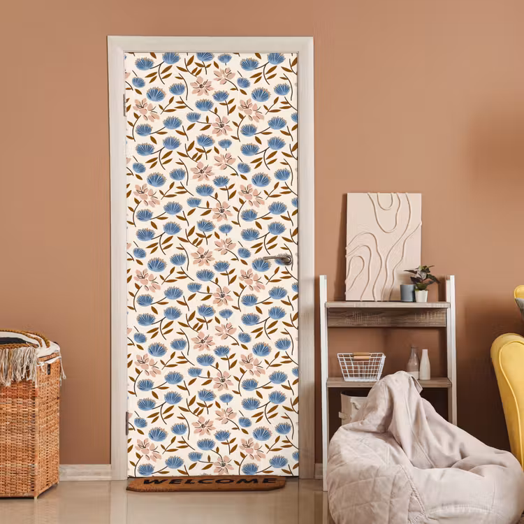 Bloemen - Wild - Blauw deurposter klein 289 -sfeer1