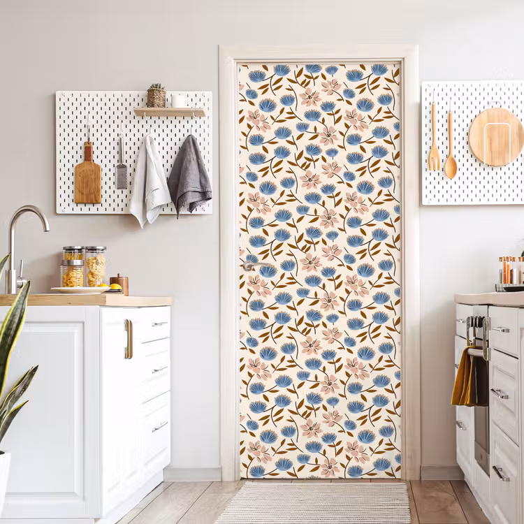 Bloemen - Wild - Blauw deurposter klein 289 -sfeer5