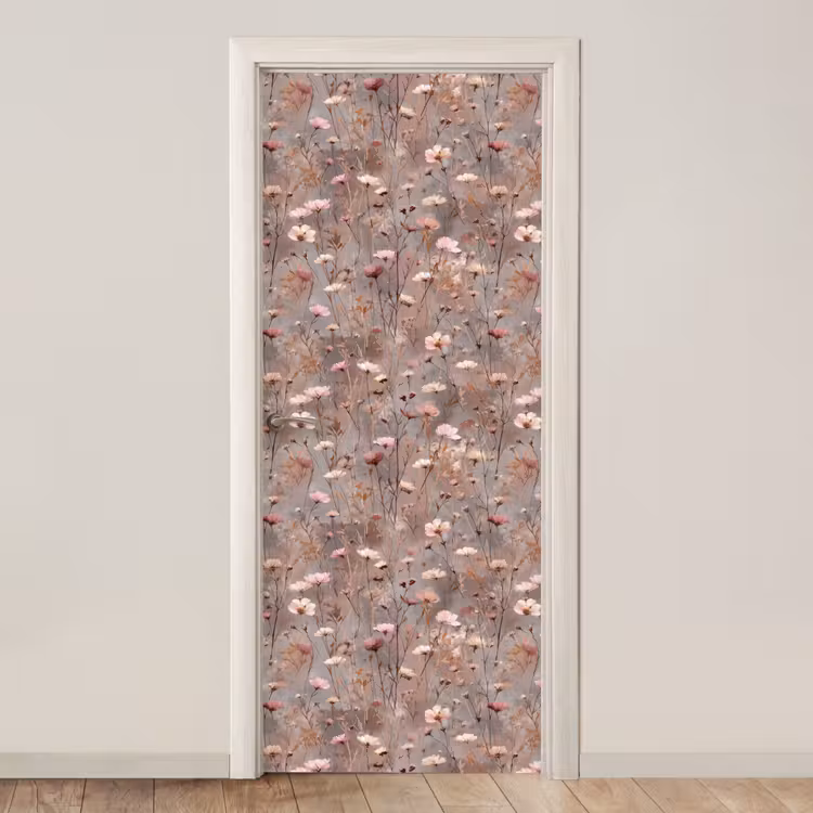 Bloemen - Wild - Pastel deurposter klein 289 -3d_beige
