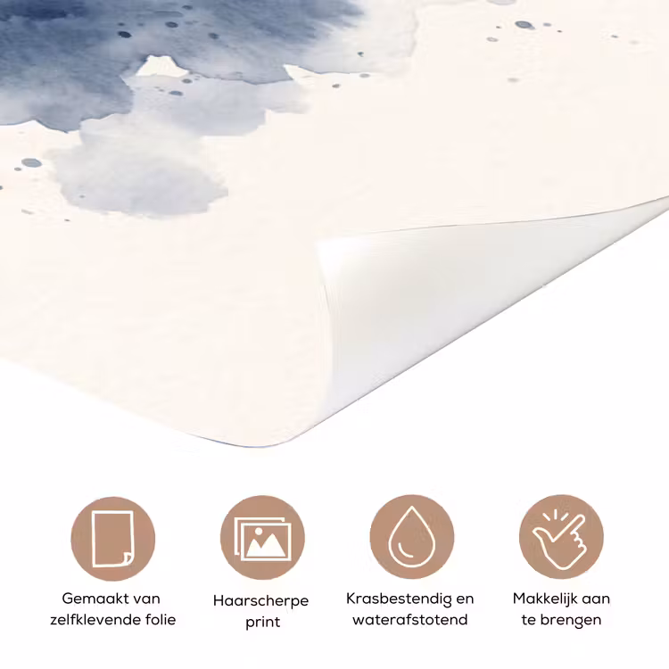 Boedapest - Skyline - Architectuur - Aquarel - Blauw deurposter klein -closeup_NL
