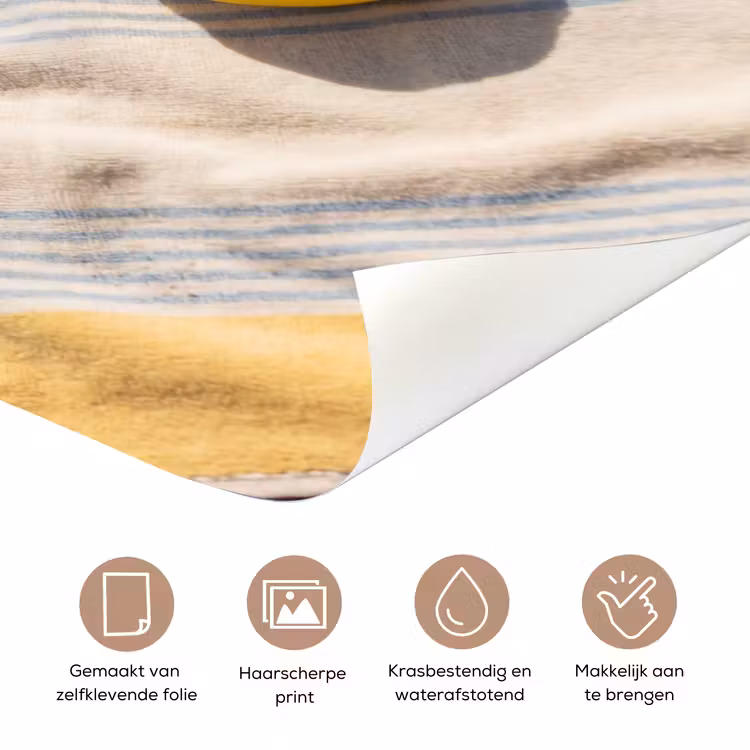 Boek - Zonnebril - Strand - Zomer - Geel deurposter klein -closeup_NL