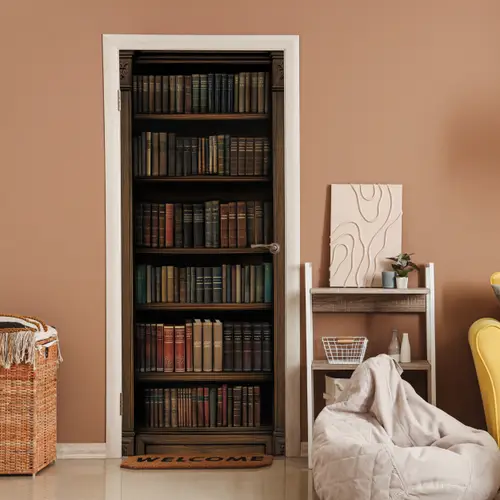 Boekenkast - Vintage - Bruin deurposter klein -sfeer1