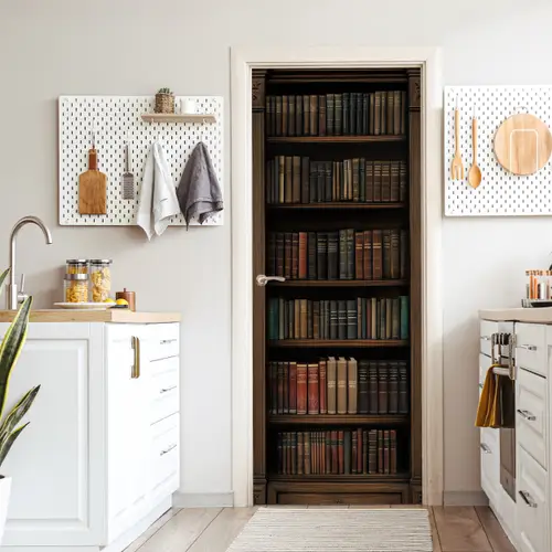 Boekenkast - Vintage - Bruin deurposter klein -sfeer5