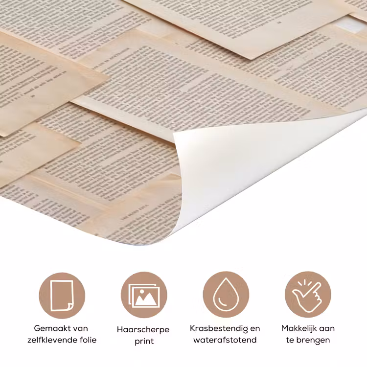 Boekpagina - Collage - Literatuur - Vintage - Beige deurposter klein -closeup_NL