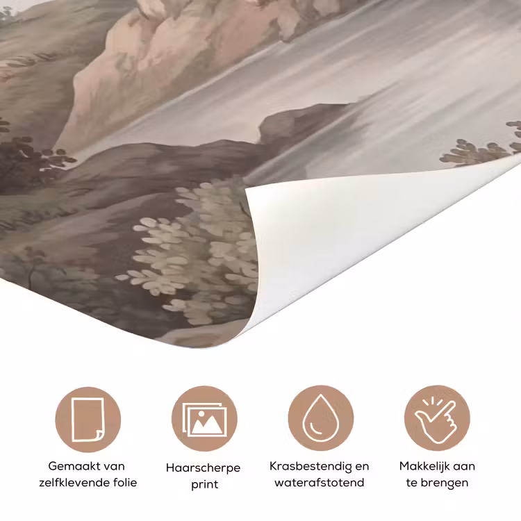 Bomen - Meer - Bergen - Illustratie deurposter klein -closeup_NL