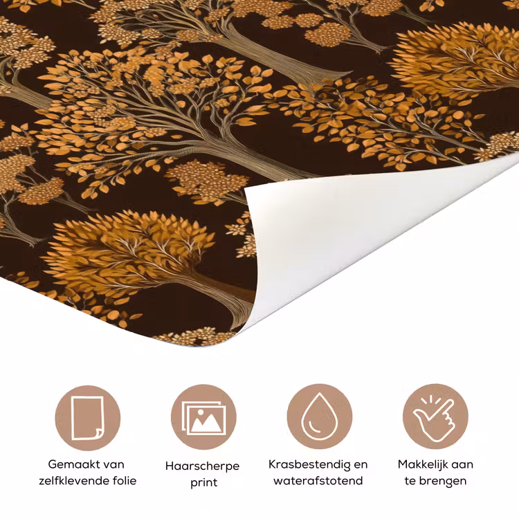 Bomen - Patroon - Bruin deurposter klein 289 -closeup_NL