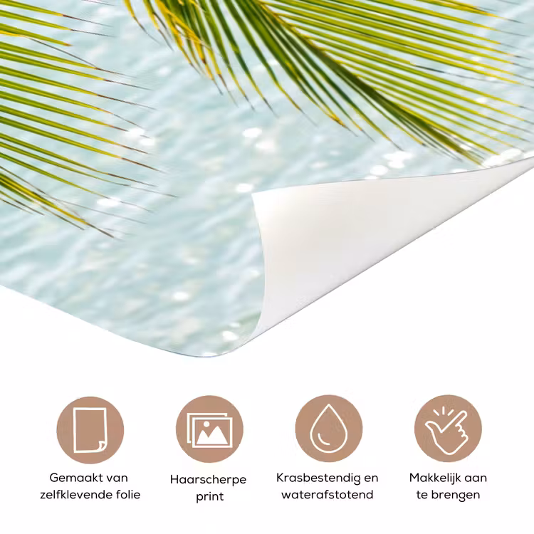Boom - Bladeren - Water - Tropisch - Groen deurposter klein -closeup_NL