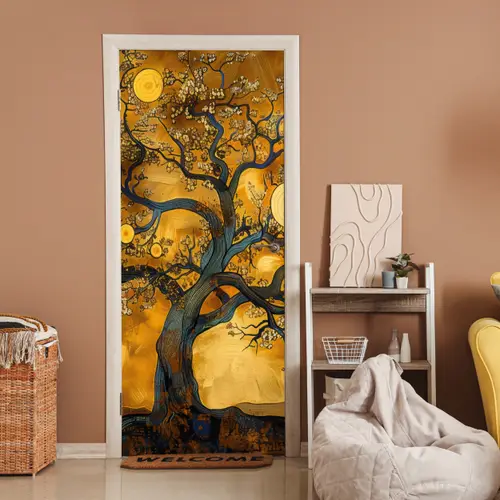 Boom - Levensboom - Abstract - Goud deurposter klein -sfeer1