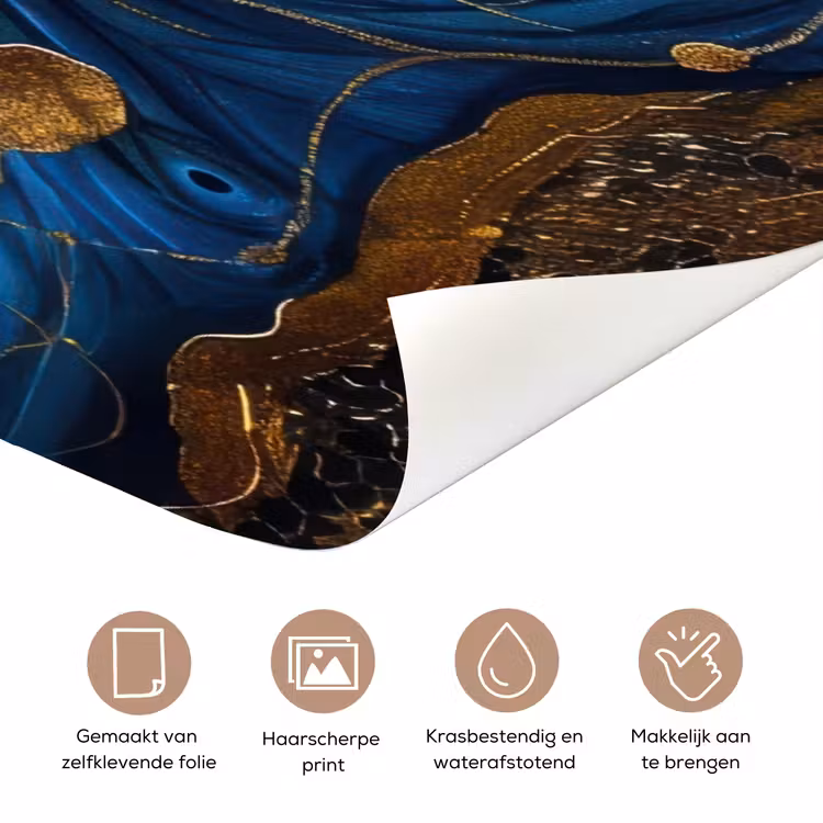 Boom - Levensboom - Blauw - Goud deurposter klein -closeup_NL