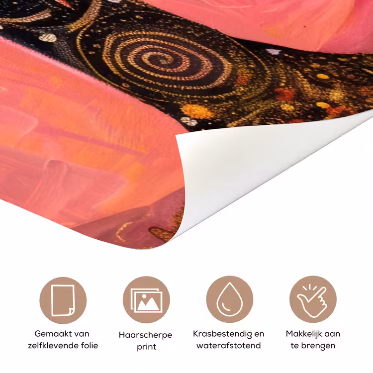 Boom - Levensboom - Roze - Goud deurposter klein -closeup_NL