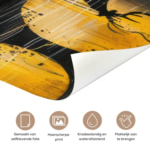 Boom - Verflook - Hert - Natuur - Goud deurposter klein -closeup_NL