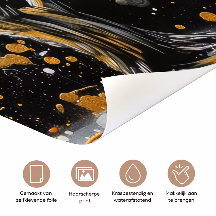 Boom - Zwart - Goud - Wit - Modern deurposter klein -closeup_NL