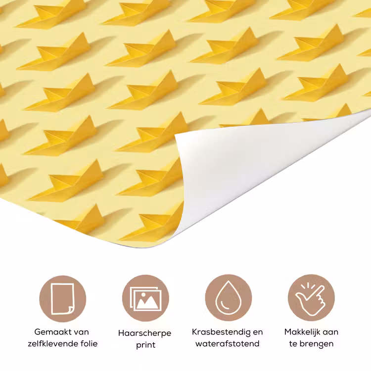 Bootjes - Origami - Creatief - Geel deurposter klein 289 -closeup_NL