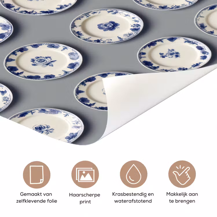 Borden - Bloemen - Blauw - Wit deurposter klein 289 -closeup_NL